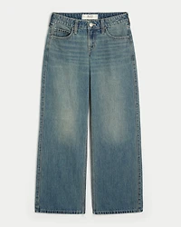 Low-Rise Medium Wash Baggy Jeans