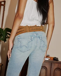 High-Rise Light Wash Star Pocket Flare Jeans