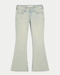Ultra Low-Rise Light Wash Flare Jeans