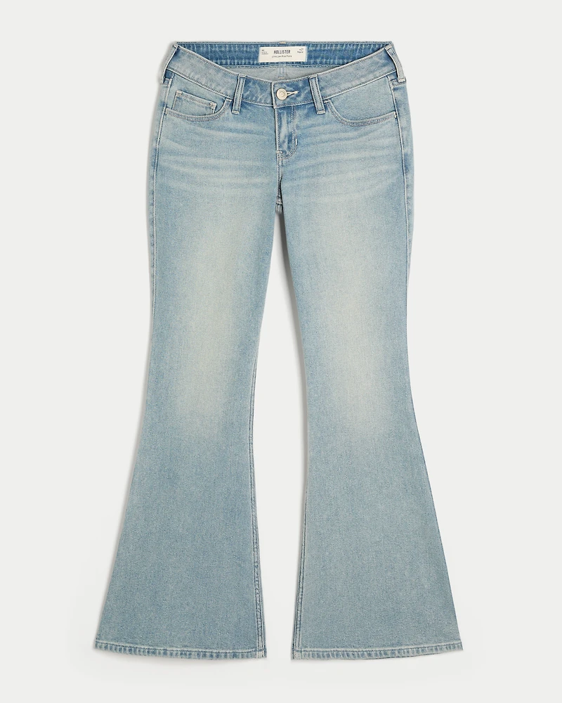 Ultra Low-Rise Light Wash Flare Jeans