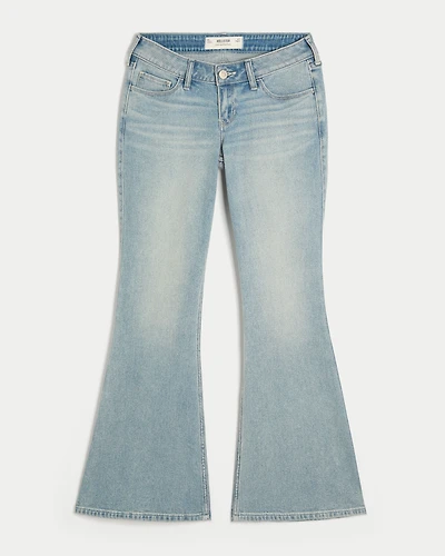Ultra Low-Rise Light Wash Flare Jeans