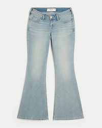 Ultra Low-Rise Light Wash Flare Jeans