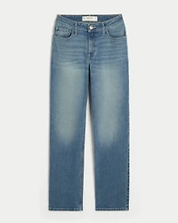 High-Rise Medium Wash Straight Jeans
