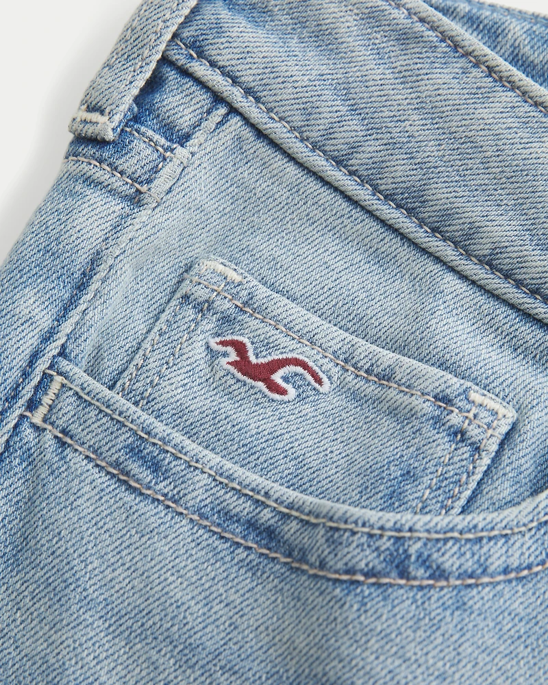 Low-Rise Light Wash Tab Waist Y2K Bootcut Jeans