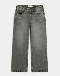 Low-Rise Grey Baggy Jeans