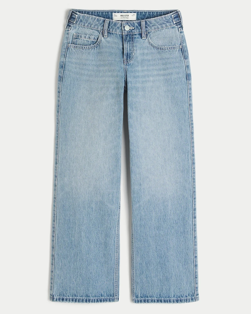 Hollister Andi Adjustable Waist Low-Rise Light Wash Baggy Jeans