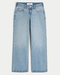 Hollister Andi Adjustable Waist Low-Rise Light Wash Baggy Jeans