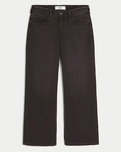 Hollister Andi Adjustable Low-Rise Tinted Brown Baggy Jeans