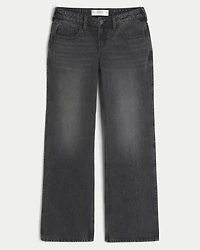 Hollister Andi Adjustable Waist Low-Rise Washed Black Baggy Jeans