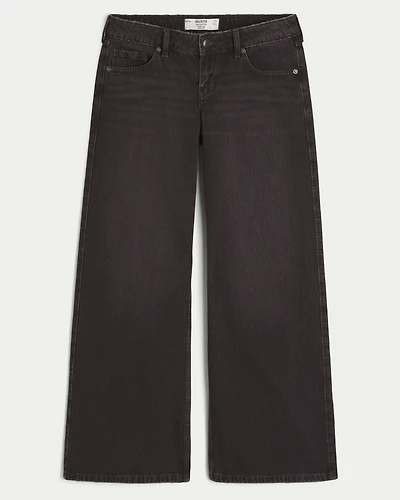 Ultra Low-Rise Tinted Brown Wide-Leg Jeans