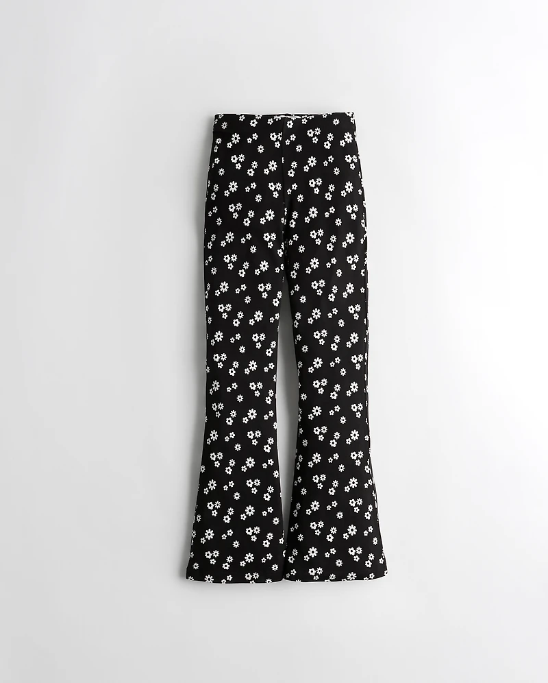 Ultra High-Rise Pattern Knit Flare Pants