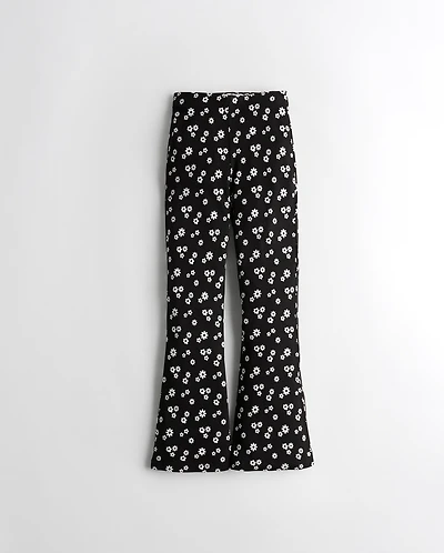 Ultra High-Rise Pattern Knit Flare Pants