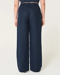 Hollister Livvy Ultra High-Rise Linen Blend Wide-Leg Pants