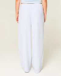 Linen-Blend Baggy Pull-On Pants