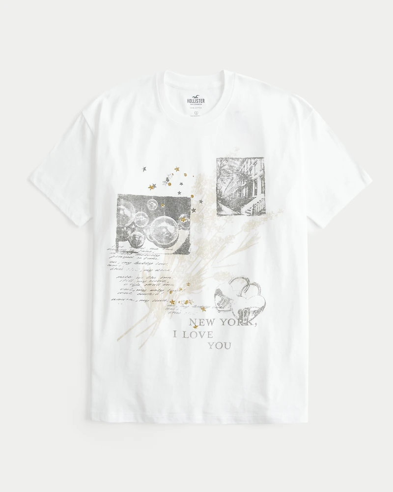 Oversized New York I Love You Graphic Tee