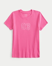 Ribbed Number Graphic Baby Tee