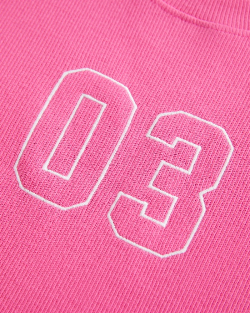 Ribbed Number Graphic Baby Tee