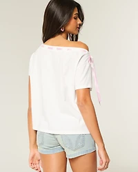 Easy Off-the-Shoulder Tie T-Shirt