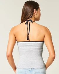 Go Team Graphic Halter Top