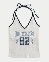 Go Team Graphic Halter Top