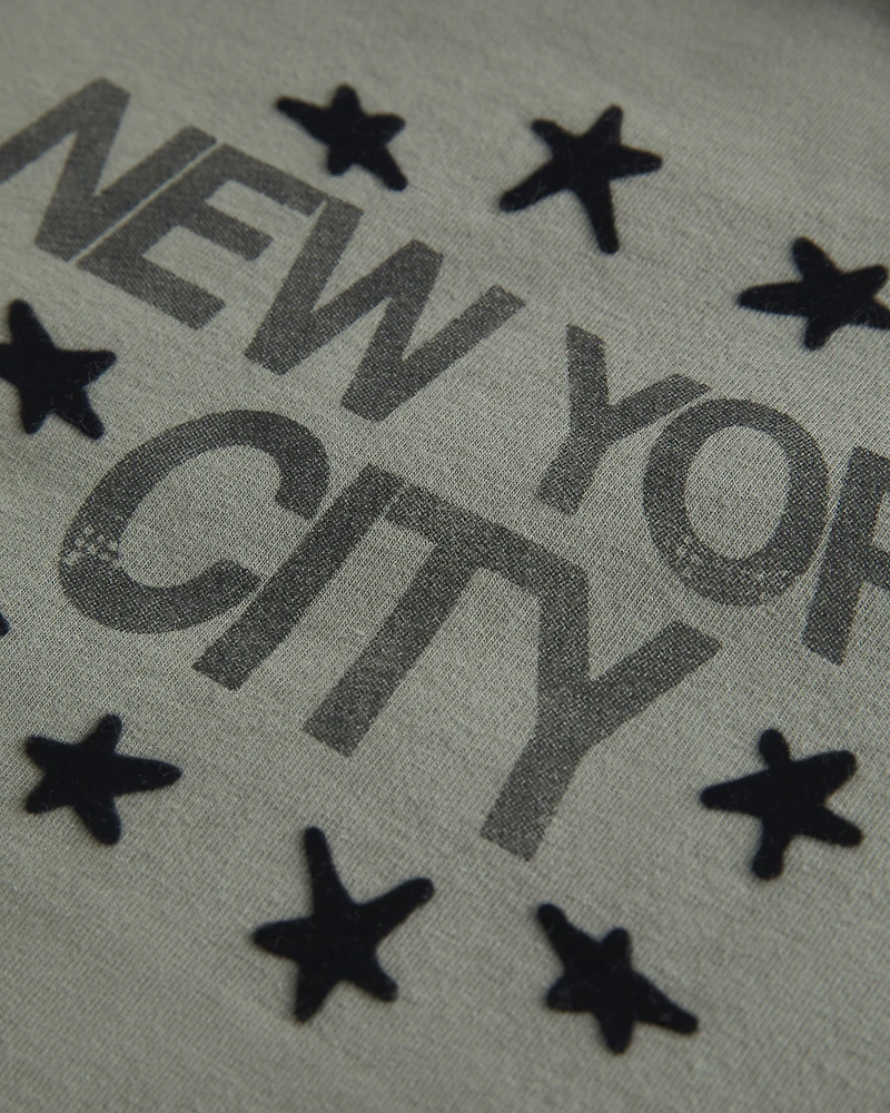 Twisted Off-the-Shoulder New York City Graphic Tee