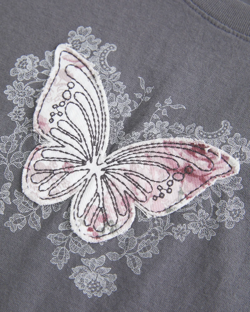 Easy Body-Skimming Butterfly Graphic Tee