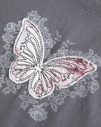 Easy Body-Skimming Butterfly Graphic Tee