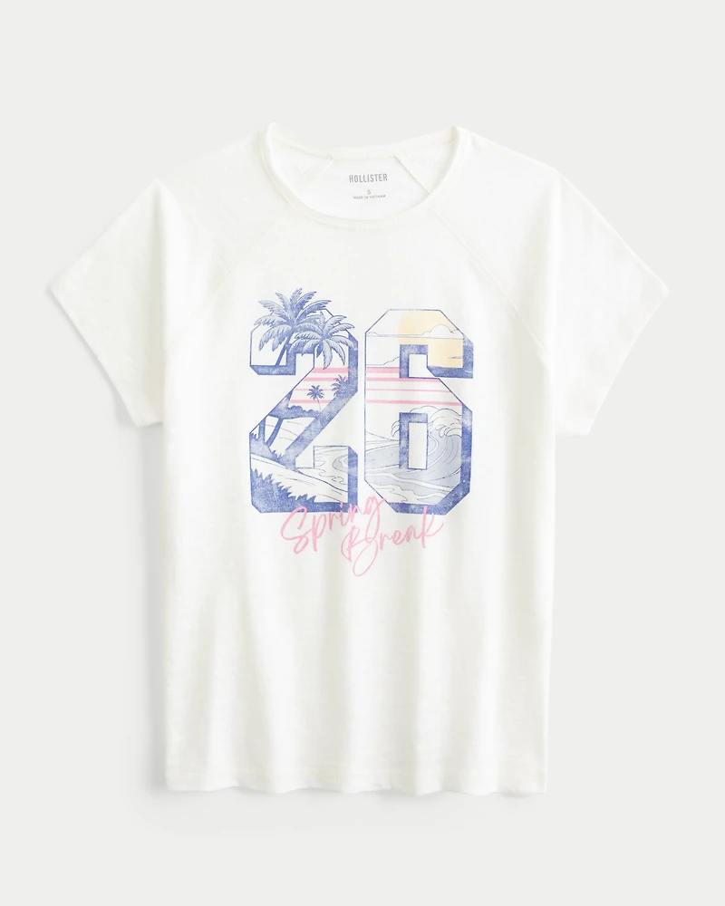 Spring Break Graphic Slub Baby Tee