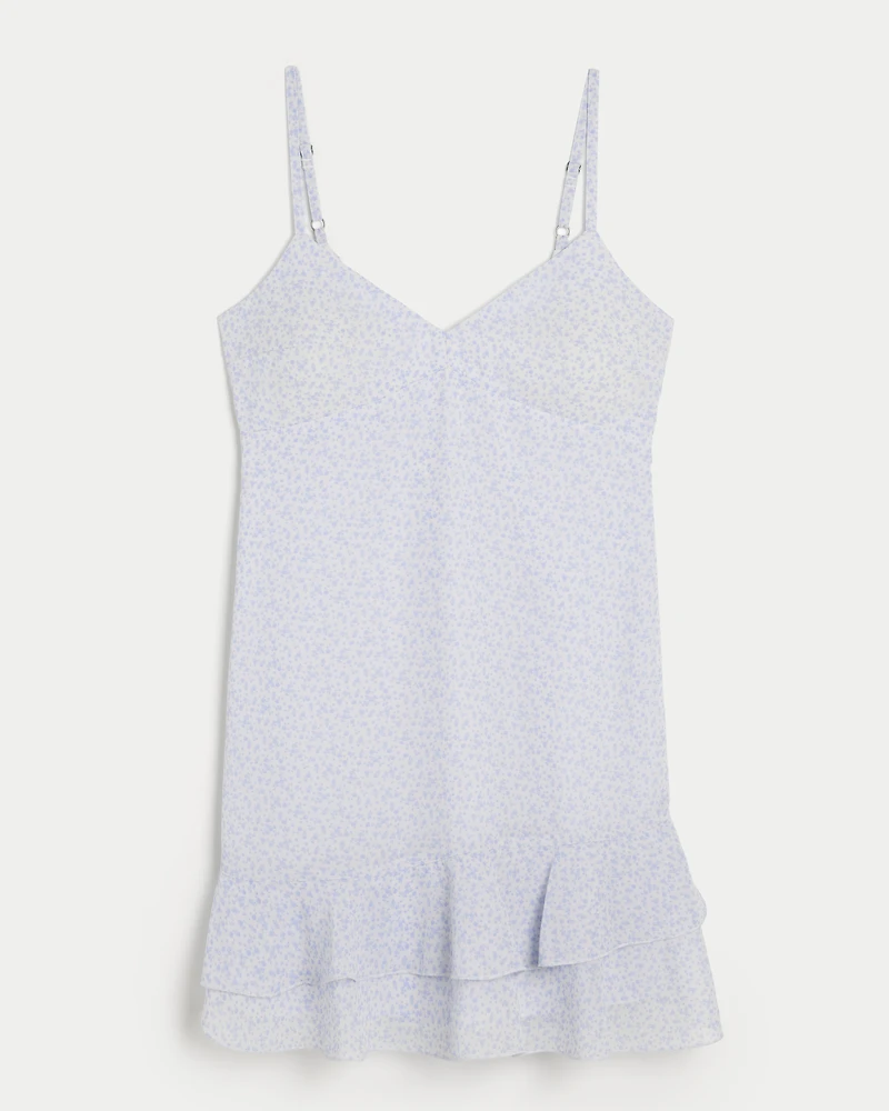 Ruffle Chiffon Mini Dress