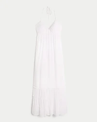 Open Back Halter Maxi Dress