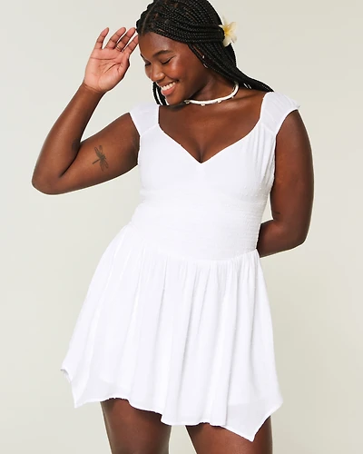 Off-the-Shoulder Asymmetrical Hem Mini Dress