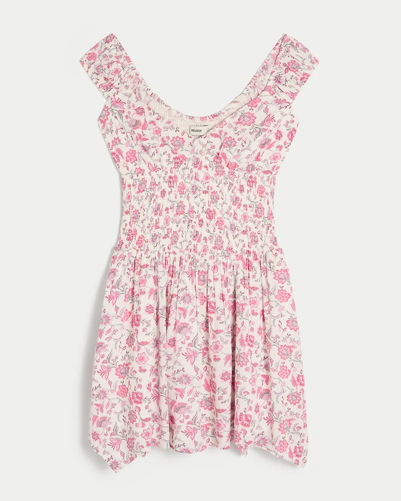 Off-the-Shoulder Asymmetrical Hem Mini Dress