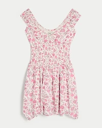 Off-the-Shoulder Asymmetrical Hem Mini Dress