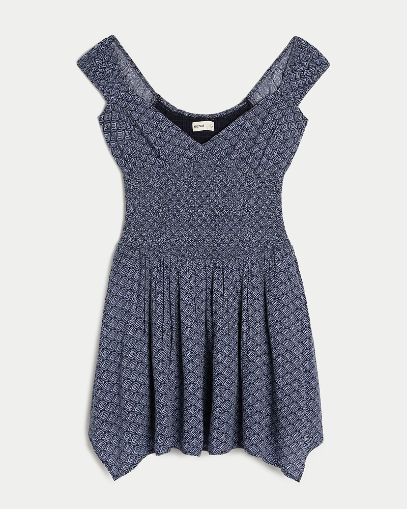 Off-the-Shoulder Asymmetrical Hem Mini Dress