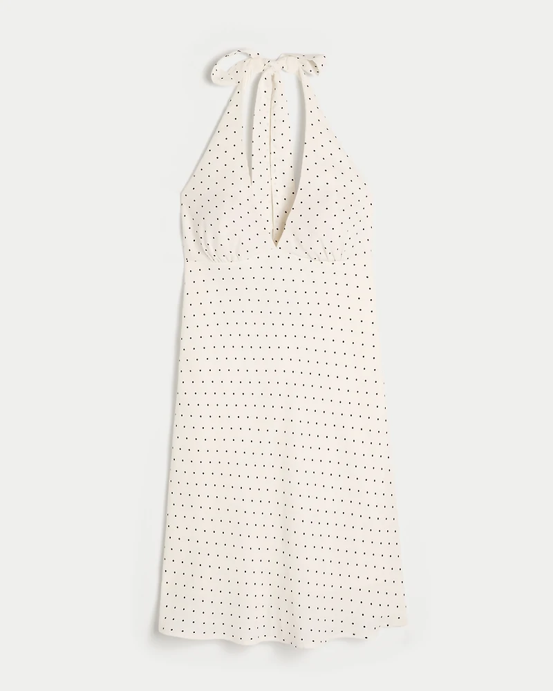 Open-Back Crepe Halter Dress