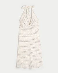 Open-Back Crepe Halter Dress