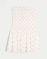 Strapless Smocked Bodice Mini Dress