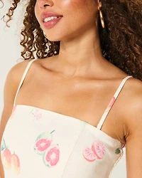 Linen-Blend Strapless Mini Dress