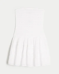 Strapless Smocked Bodice Mini Dress