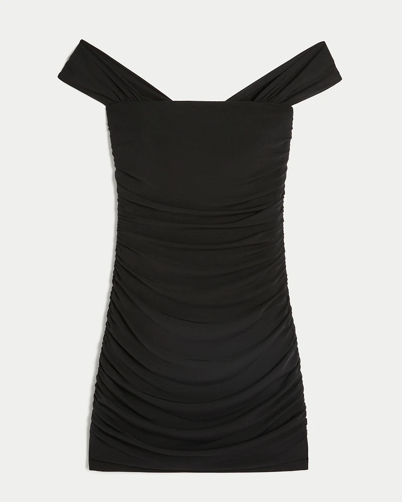 Mesh Off-the-Shoulder Bodycon Dress