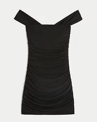 Mesh Off-the-Shoulder Bodycon Dress