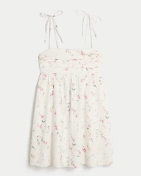 Babydoll Tie-Strap Mini Dress