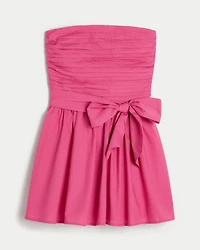 Strapless Bow Mini Dress