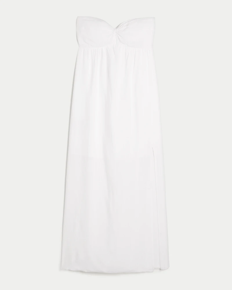 Strapless Twist Bust Maxi Dress