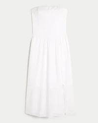 Strapless Embroidered Maxi Dress