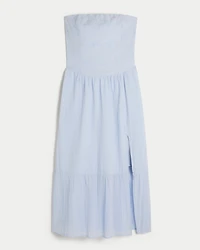 Strapless Embroidered Maxi Dress