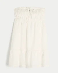 Strapless Embroidered Babydoll Dress