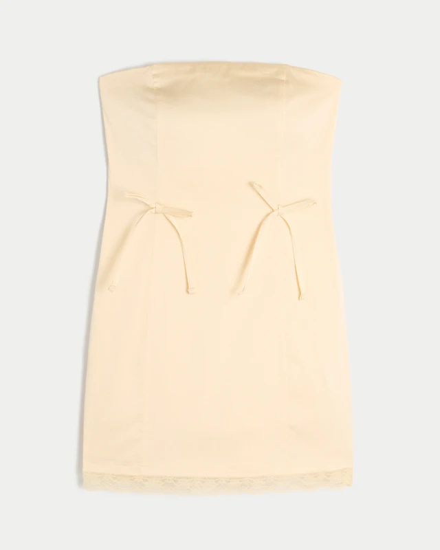 Hollister Satin Strapless Bow Bodycon Dress | Liberty Center