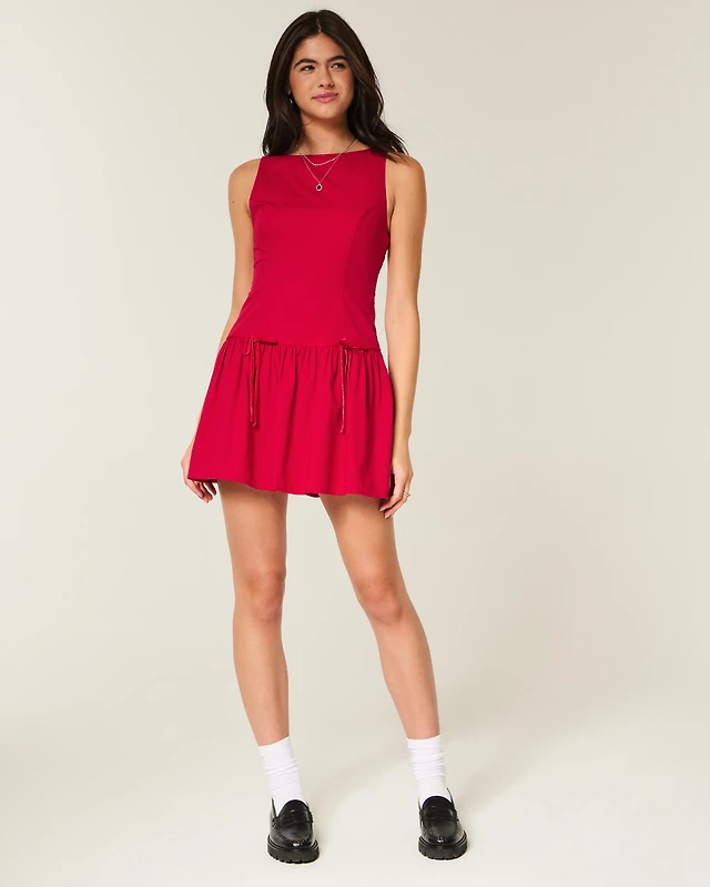 sachin and babi light blue dress Hutch Sleeveless Drop Waist Bubble Hem Minidress