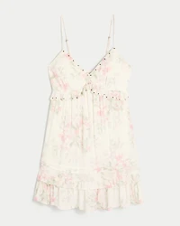 Studded Ruffle Mini Dress